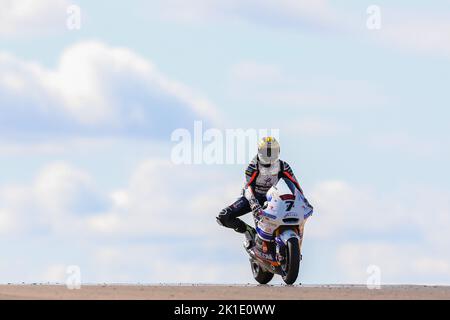 Alcaniz, Aragon, Spanien. 16. September 2022. Barry Baltus aus Belgien von RW Racing GP mit Kalex während des Moto2 Freifahrens des MotoGP Gran Premio Animoca Brands de Aragon auf dem Motorland Aragon Circuit in Alcaniz, Spanien. (Bild: © David Ramirez/DAX via ZUMA Press Wire) Stockfoto