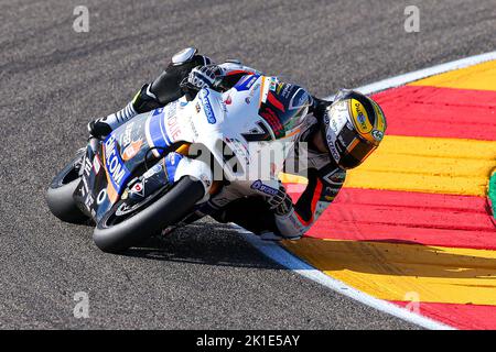 Alcaniz, Aragon, Spanien. 16. September 2022. Barry Baltus aus Belgien von RW Racing GP mit Kalex während des Moto2 Freifahrens des MotoGP Gran Premio Animoca Brands de Aragon auf dem Motorland Aragon Circuit in Alcaniz, Spanien. (Bild: © David Ramirez/DAX via ZUMA Press Wire) Stockfoto