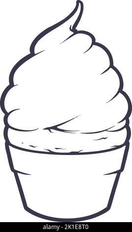 Cute köstliche Cupcake Illustration Silhouette Vektor Illustrationen für Ihre Arbeit Logo, Merchandise T-Shirt, Aufkleber und Label-Designs, Poster Stock Vektor