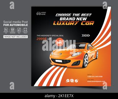 Vorlage für Social-Media-Postbanner im Auto oder Auto Stock Vektor