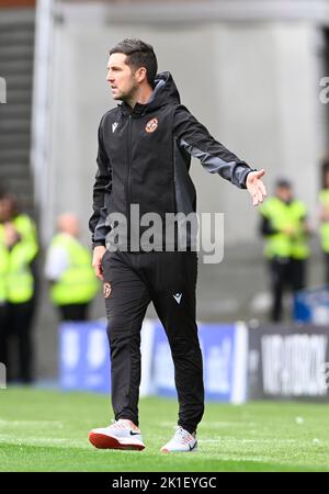 Glasgow, den 17.. September 2022. Manager Liam Fox beim Cinch Premiership-Spiel im Ibrox Stadium, Glasgow. Bildnachweis sollte lauten: Neil Hanna / Sportimage Stockfoto