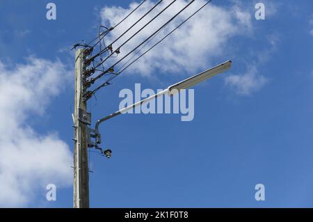 Straßenlaternen werden in Thailand manipuliert. Stockfoto