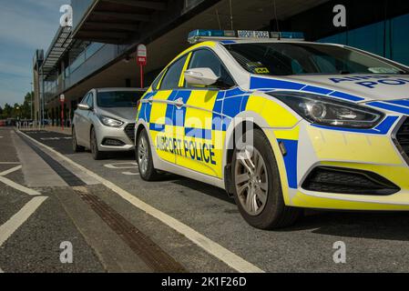 Flughafenpolizei Embleme in Shannon Irland, Emblem Polizei auf Flughafen, Shannon, Irland, 17,09,2022 Stockfoto