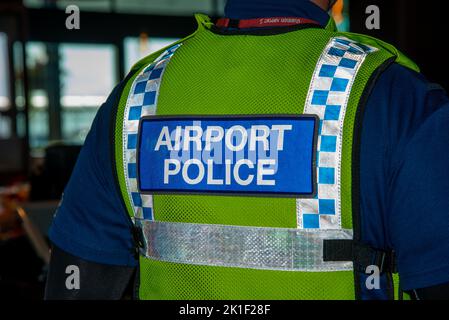 Flughafenpolizei Embleme in Shannon Irland, Emblem Polizei auf Flughafen, Shannon, Irland, 17,09,2022 Stockfoto