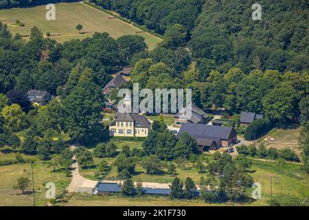 Luftaufnahme, Haus Schwarzenstein, Drevenack, Hünxe, Ruhrgebiet, Nordrhein-Westfalen, Deutschland, DE, Europa, Hünxe, Luftaufnahmen, Schwarzenstein Stockfoto