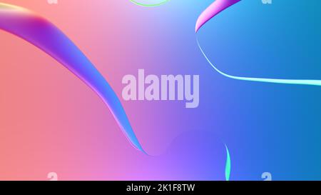 Abstrakte Illustration in holografischer Farbe, futuristische Tapete. Stockfoto