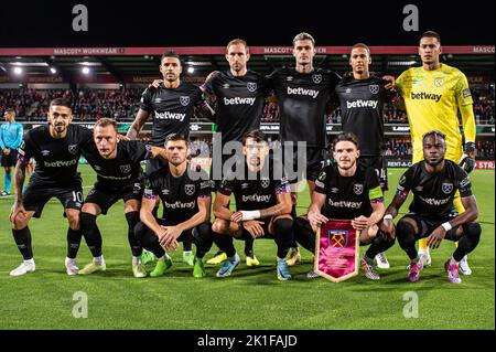 Silkeborg, Dänemark. 15., September 2022. Der Start-11 von West Ham für das UEFA Europa Conference League Spiel zwischen Silkeborg IF und West Ham im JYSK Park in Silkeborg. (Foto: Gonzales Photo - Morten Kjaer). Stockfoto