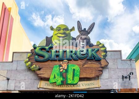 Zeichen des Srek 4D Kinos Stockfoto
