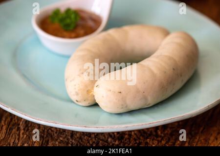 paar bayerische Weißwürste Stockfoto