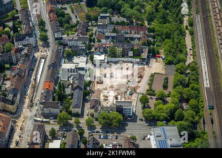 Luftaufnahme, Baustelle ehemalige Maschinenfabrik Mönninghoff, Bessemer Straße Ecke Ehrenfeldstraße, geplantes Wohn- und Geschäftsquartier, Stockfoto