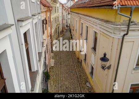 Bratislava, Slowakei - Aug 30, 2022:Panoramablick auf die alten Häuser im Stadtzentrum Stockfoto