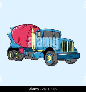 Betonmischer. Vektorgrafik. Stockfoto