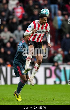 Eindhoven - Cody Gakpo vom PSV Eindhoven während des Spiels zwischen PSV Eindhoven und Feyenoord am 18. September 2022 im Philips Stadion in Eindhoven, Niederlande. (Box-to-Box-Bilder/Yannick Verhoeven) Stockfoto