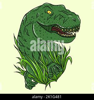 T-Rex Tyrannosaurus Rex Dinosaur Farbe isoliert Vektor-Illustration Stockfoto