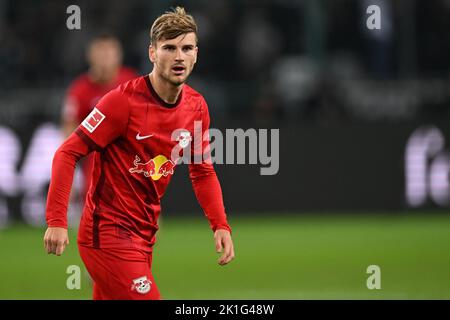 MONCHENGLADBACH - Timo Werner von RB Leipzig beim Bundesliga-Spiel zwischen Borussia Mšnchengladbach und RB Leipzig am 17. September 2022 im Stadion des Borussia-Parks in Monchengladbach. ANP | Dutch Height | Gerrit van Keulen Stockfoto