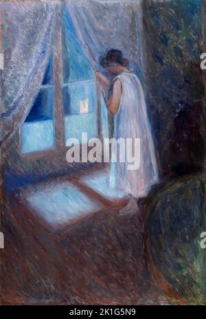 Das Mädchen am Fenster. Edvard Munch. 1893. Stockfoto