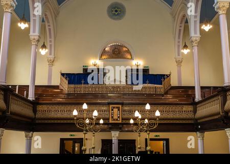 Garnethill Synagogue interior, Glasgow, Schottland, Großbritannien Stockfoto