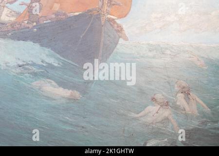 Meerjungfrauen Auf Dem Felsen Stockfoto