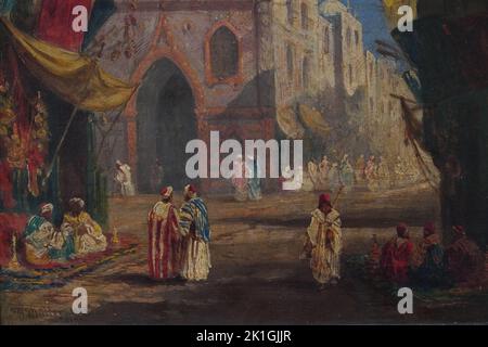 William James Muller 'A Street in Cairo' Öl auf Leinwand 1841 Stockfoto