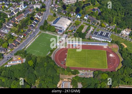 Luftaufnahme, Jahnstadion mit Trainingsgelände, Dieter-Renz-Halle, Südwesten, Bottrop, Ruhrgebiet, Nordrhein-Westfalen, Deutschland, DE, Europa, Fußball Stockfoto