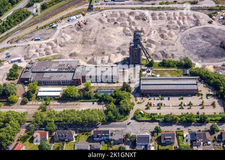 Luftaufnahme, Prosper II-Kollision mit Malakoff-Turm-Windturm, Batenbrock-Süd, Bottrop, Ruhrgebiet, Nordrhein-Westfalen, Deutschland, Bergwerk Pros Stockfoto