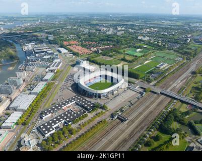 Rotterdam, 17.. September 2022, Niederlande. Stadion Feijenoord, De Kuip, holländisches Fußballstadion in Süd-Rotterdam, in dem Profifußball ausgetragen wird Stockfoto