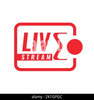 Livestream-Symbol oder -Symbol für das Design der Ausstrahlung Stock Vektor