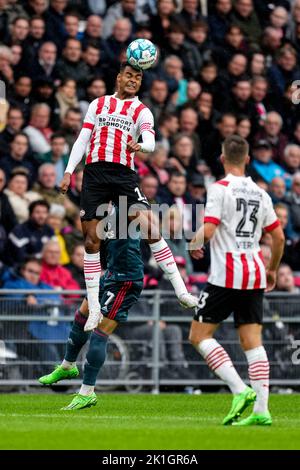 Eindhoven - Cody Gakpo vom PSV Eindhoven während des Spiels zwischen PSV Eindhoven und Feyenoord am 18. September 2022 im Philips Stadion in Eindhoven, Niederlande. (Box-to-Box-Bilder/Yannick Verhoeven) Stockfoto