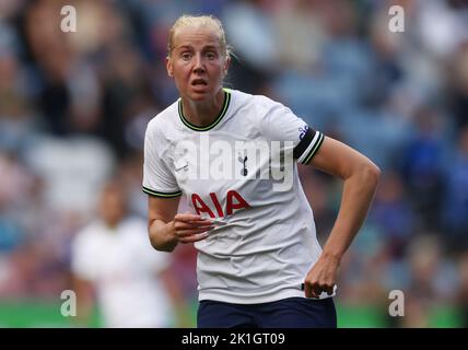 Leicester, Großbritannien. 18.. September 2022. Eveliina Summanen von Tottenham Hotspur während des Spiels der FA Women's Super League im King Power Stadium, Leicester. Bildnachweis sollte lauten: Darren Staples / Sportimage Credit: Sportimage/Alamy Live News Stockfoto