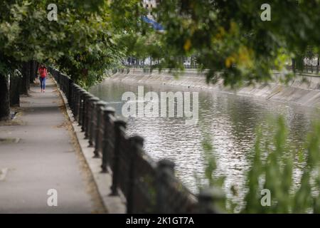 Bukarest, Rumänien - 17. September 2022: Dambovita im Zentrum von Bukarest. Stockfoto