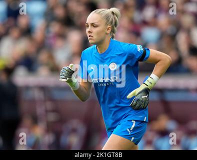 Birmingham, England, 18.. September 2022. Ellie Roebuck aus Manchester City während des Spiels der FA Women's Super League in Villa Park, Birmingham. Bildnachweis sollte lauten: Andrew Yates / Sportimage Stockfoto