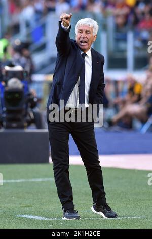 18.. September 2022; Olympiastadion, Rom, Italien ; Serie A Championship Football, Roma gegen Atalanta ; Atalanta-Trainer Gian Piero Gasperini Stockfoto