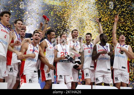 Spanien ist Europameister 2022 Spanien vs Frankreich FIBA EuroBasket 2022 Goldmedaillen-Spiel Endspiel 18.09.2022 Mercedes Benz Arena Berlin © diebilderwelt / Alamy Stock Stockfoto