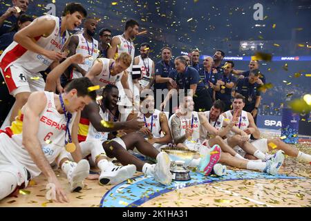 Spanien ist Europameister 2022 Spanien vs Frankreich FIBA EuroBasket 2022 Goldmedaillen-Spiel Endspiel 18.09.2022 Mercedes Benz Arena Berlin © diebilderwelt / Alamy Stock Stockfoto