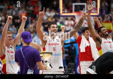 Spanien ist Europameister 2022 Spanien vs Frankreich FIBA EuroBasket 2022 Goldmedaillen-Spiel Endspiel 18.09.2022 Mercedes Benz Arena Berlin © diebilderwelt / Alamy Stock Stockfoto