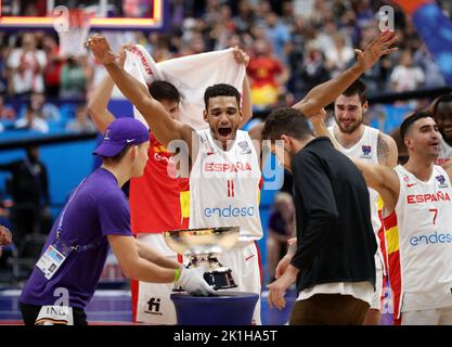 Spanien ist Europameister 2022 Sebastian Saiz 11 von Spanien Spanien gegen Frankreich FIBA EuroBasket 2022 Goldmedaille Match Finalspiel 18.09.2022 Mercedes Benz Arena Berlin © diebilderwelt / Alamy Stock Stockfoto