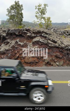 Malerische Eindrücke von der magischen Landschaft und Küste rund um Ocean View, Big Island HI Stockfoto