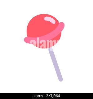 Handgezeichnete niedliche isolierte Cliparts-Illustration von runden rosa Lutscher-Süßigkeiten Stock Vektor