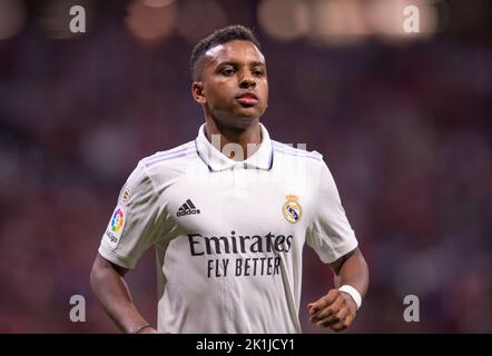 Madrid, Spanien. 19. September 2022. 18.. September 2022; Civitas Metropolitano, Madrid, Spanien: La Liga Santander Football, Atletico de Madrid versus Real Madrid CF: Rodrygo goes Credit: Action Plus Sports Images/Alamy Live News Stockfoto