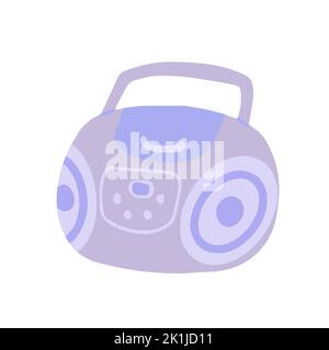 Handgezeichnete niedliche isolierte Clipart-Illustration von Y2K alten Boombox Stock Vektor