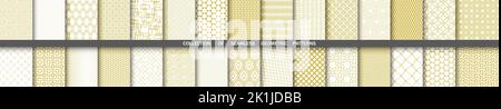 Set von Vektor nahtlose geometrische goldene Muster für Ihre Designs und Hintergründe. Geometrisches abstraktes Ornament. Moderne Ornamente mit sich wiederholenden Elementen Stock Vektor