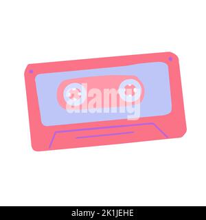 Handgezeichnete niedliche isolierte Clipart-Illustration von Y2K alten Kassettenbändern Stock Vektor