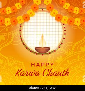 Illustration Happy karwa Chauth Festival Stock Vektor