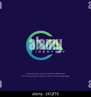 VA Anfangsbuchstabe kreisförmige Linie Logo Vorlage Vektor mit Farbverlauf Farbe Stock Vektor