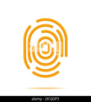 3D Fingerabdrucksymbol isoliert Stock Vektor