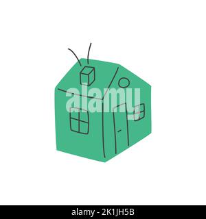 Home-Vektor. 3D Illustration für Haus, Haus, Immobilien Stock Vektor