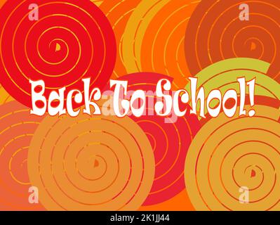Text Back to School auf abstraktem Aquarell-Hintergrund mit Pastellfarben. Bildungskonzept. Stockfoto