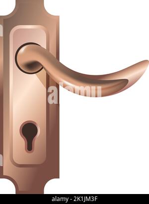 Einfacher Türgriff mit Schlüsselloch zum Verriegeln Stock Vektor