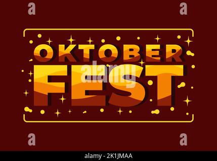 Oktoberfest Texteffekt für Social Media Banner Design Stock Vektor