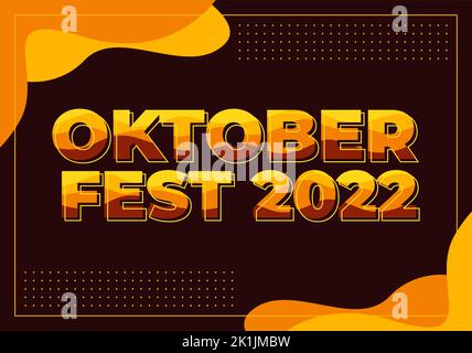 Oktoberfest Texteffekt für Social Media Banner Design Stock Vektor